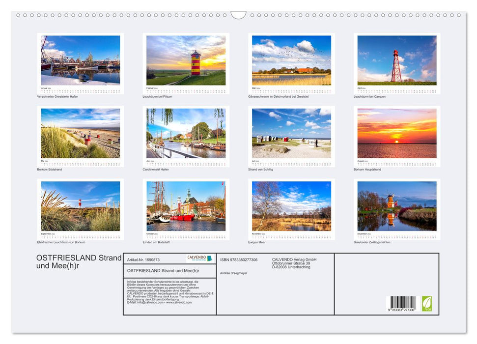 EAST FRIESLAND beach and sea (CALVENDO wall calendar 2024) 