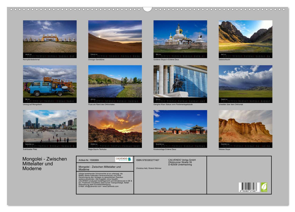 Mongolia - Between the Middle Ages and Modernity (CALVENDO Wall Calendar 2024) 