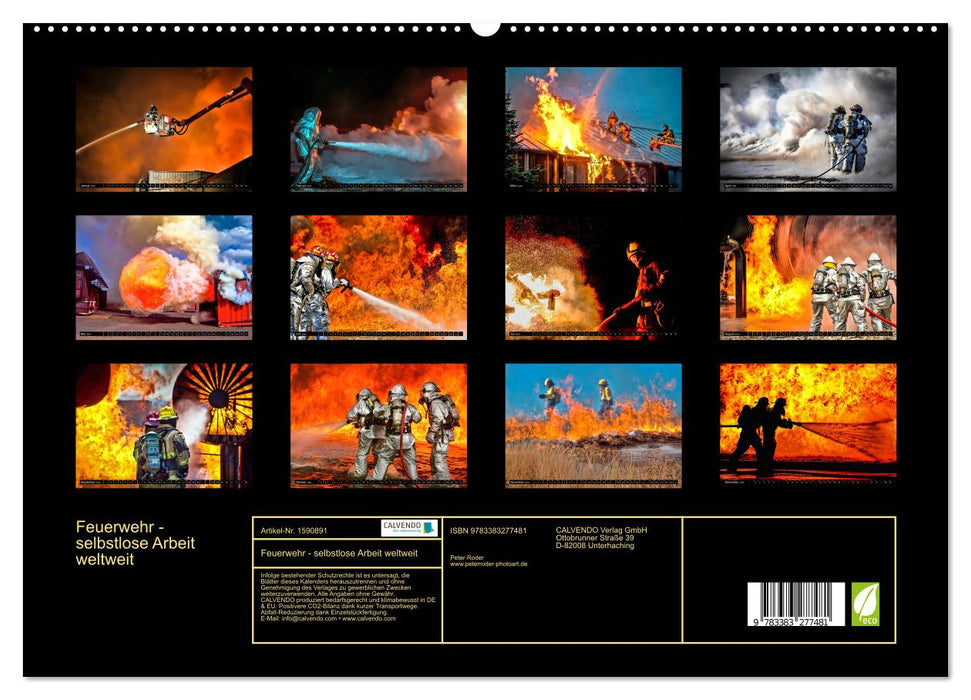 Feuerwehr - selbstlose Arbeit weltweit (CALVENDO Premium Wandkalender 2024)