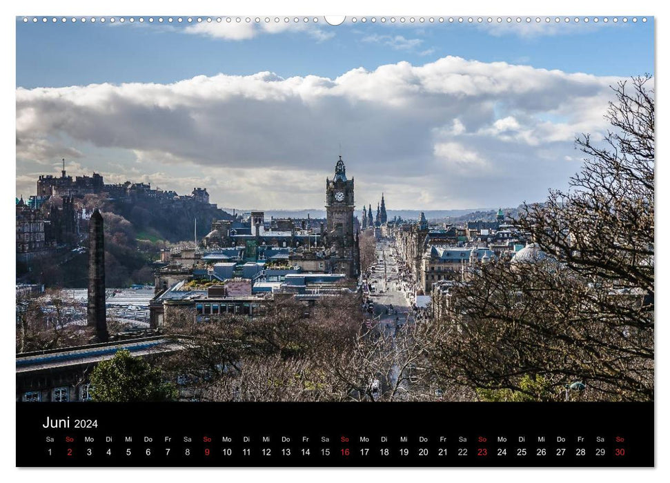 EDINBURGH. View. Light. Weather. (CALVENDO Premium Wall Calendar 2024) 