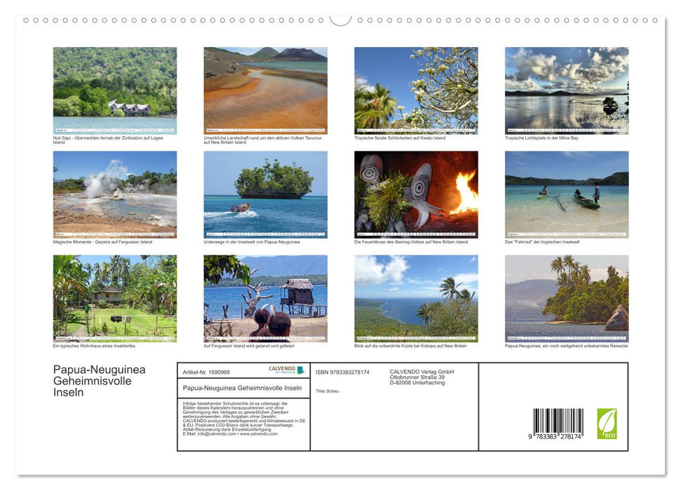 Papouasie-Nouvelle-Guinée Mysterious Island World (Calvendo Premium Calendrier mural 2024) 