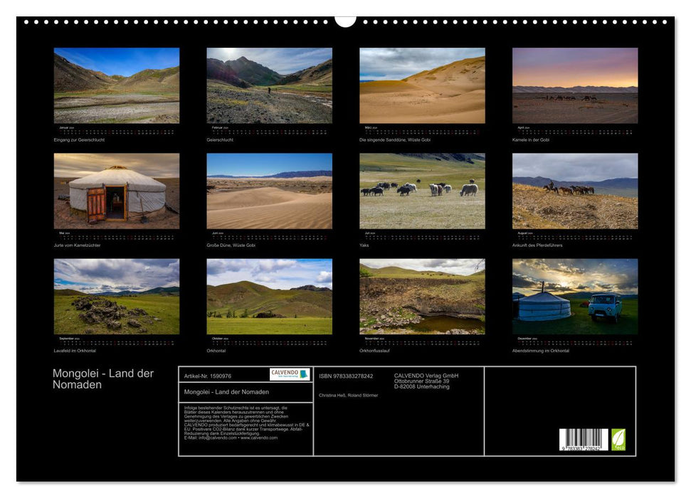 Mongolia - Land of Nomads (CALVENDO Wall Calendar 2024) 