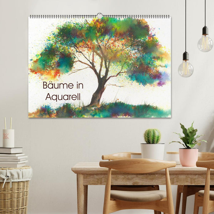 Arbres à l'aquarelle (Calendrier mural CALVENDO 2024) 