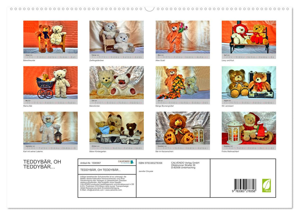 TEDDY BEAR, OH TEDDY BEAR... (CALVENDO Premium Wall Calendar 2024) 