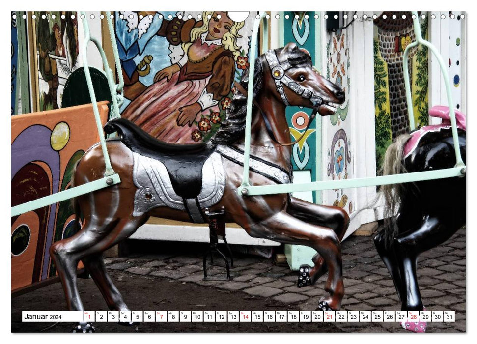 NOSTALGIC CAROUSEL HORSES (CALVENDO wall calendar 2024) 