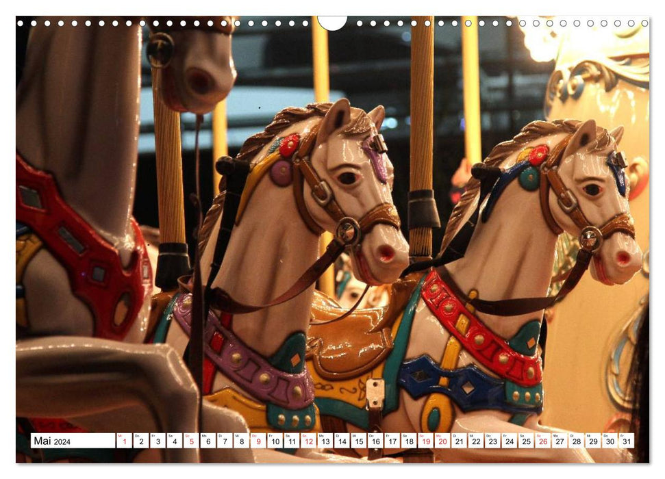 CHEVAUX DE CARROUSEL NOSTALGIQUE (Calendrier mural CALVENDO 2024) 