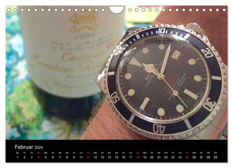 Wristwatches travel around the world (CALVENDO wall calendar 2024) 