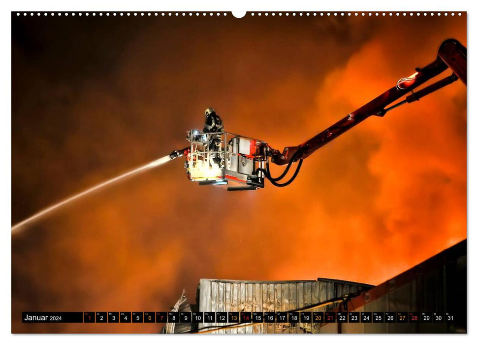 Pompiers - travail désintéressé dans le monde entier (calendrier mural CALVENDO 2024) 