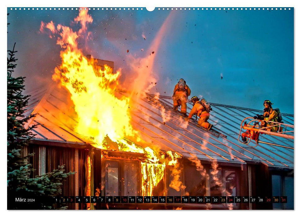 Pompiers - travail désintéressé dans le monde entier (calendrier mural CALVENDO 2024) 