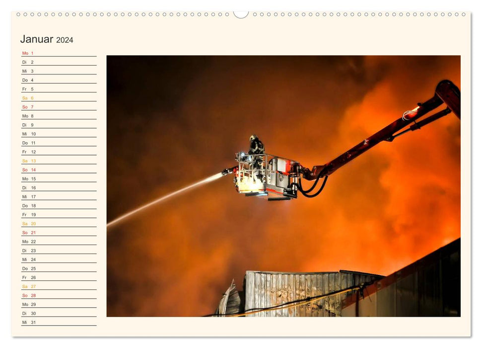 Pompiers - travail désintéressé dans le monde entier (calendrier mural CALVENDO 2024) 