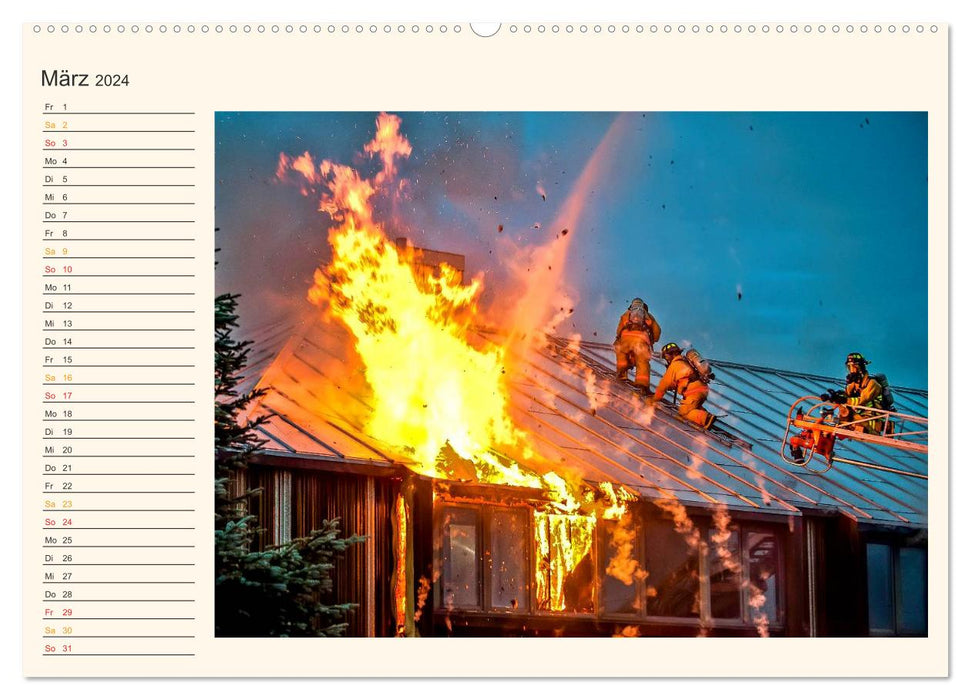 Pompiers - travail désintéressé dans le monde entier (calendrier mural CALVENDO 2024) 