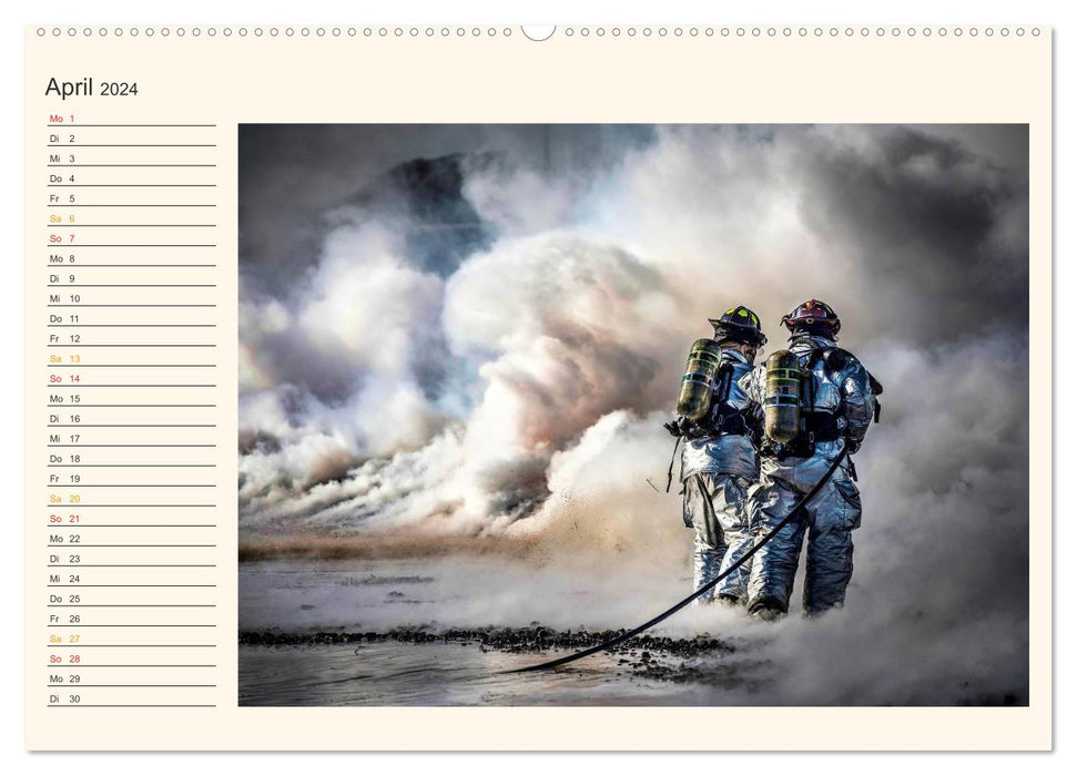 Pompiers - travail désintéressé dans le monde entier (calendrier mural CALVENDO 2024) 