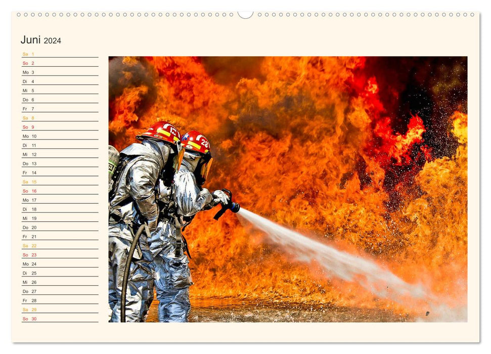 Pompiers - travail désintéressé dans le monde entier (calendrier mural CALVENDO 2024) 