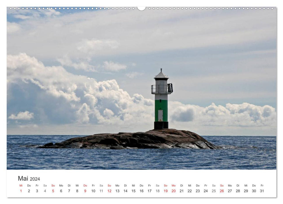 Leuchttürme und Leuchtfeuer an der Ostsee (CALVENDO Premium Wandkalender 2024)