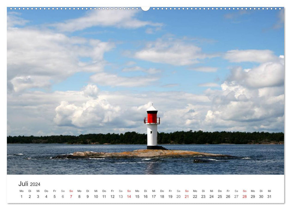 Phares et balises sur la mer Baltique (Calendrier mural CALVENDO Premium 2024) 