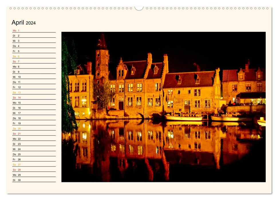 Bruges - Venise du Nord (Calvendo Premium Wall Calendar 2024) 