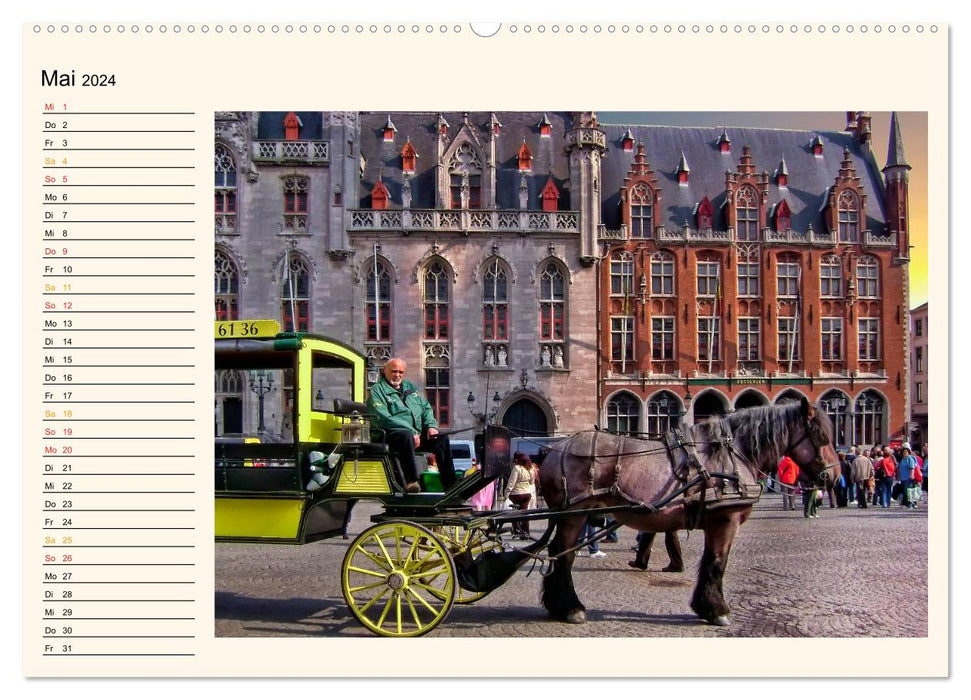Bruges - Venise du Nord (Calvendo Premium Wall Calendar 2024) 
