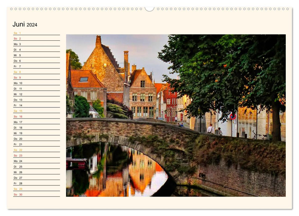 Bruges - Venise du Nord (Calvendo Premium Wall Calendar 2024) 