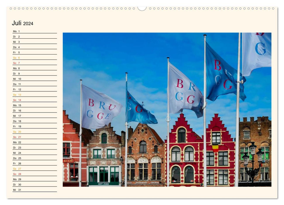 Bruges - Venise du Nord (Calvendo Premium Wall Calendar 2024) 