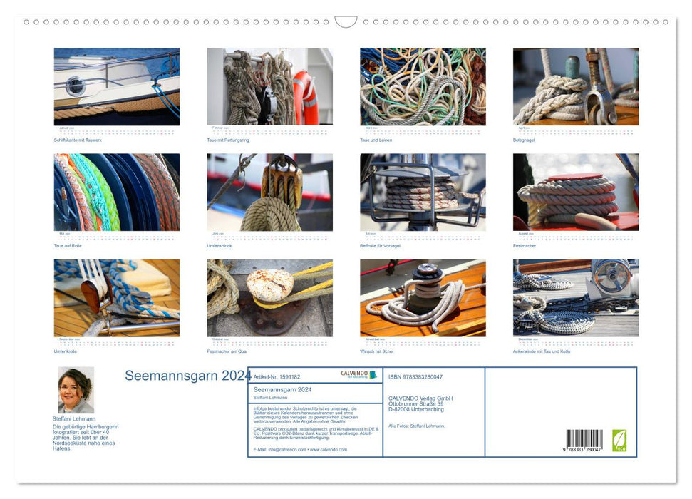 Fil de marin 2024. Impressions de cordage et de gréement (calendrier mural CALVENDO 2024) 