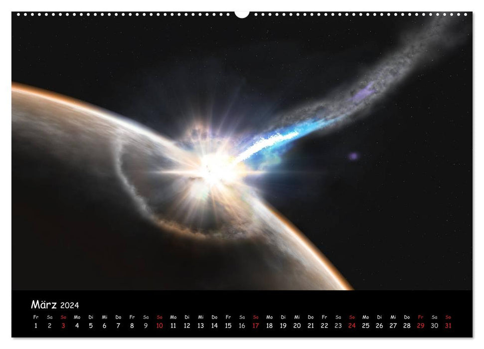 Un regard sur l'univers - les mondes numériques cglightNings (Calvendo Premium Wall Calendar 2024) 