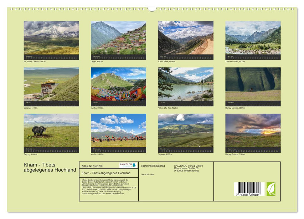 Kham - Hauts plateaux reculés du Tibet (Calvendo Premium Wall Calendar 2024) 