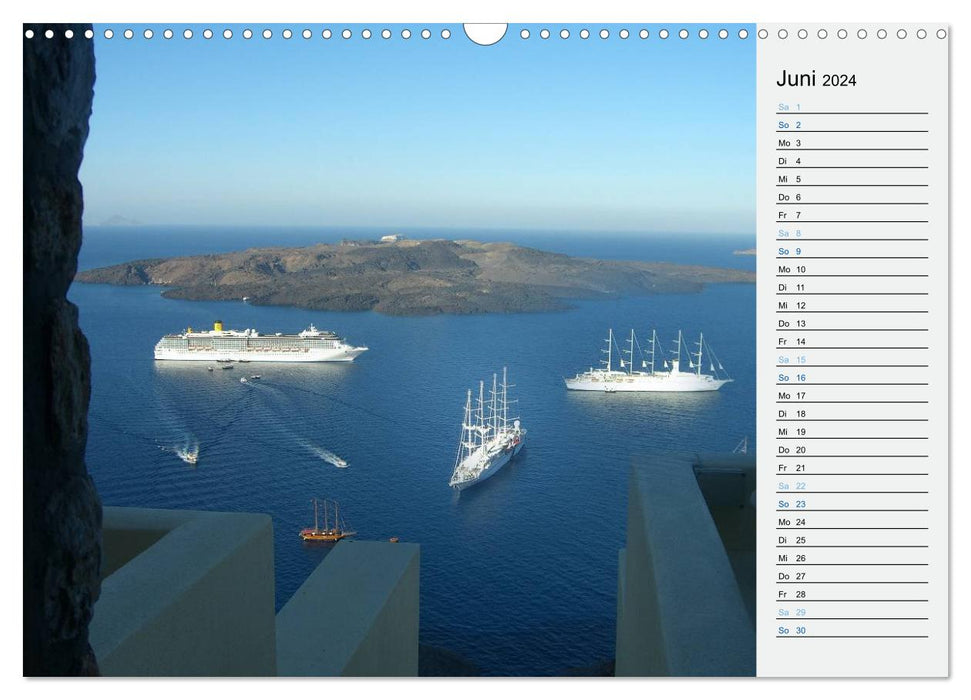 SANTORIN - Idylle sur le volcan (Calendrier mural CALVENDO 2024) 