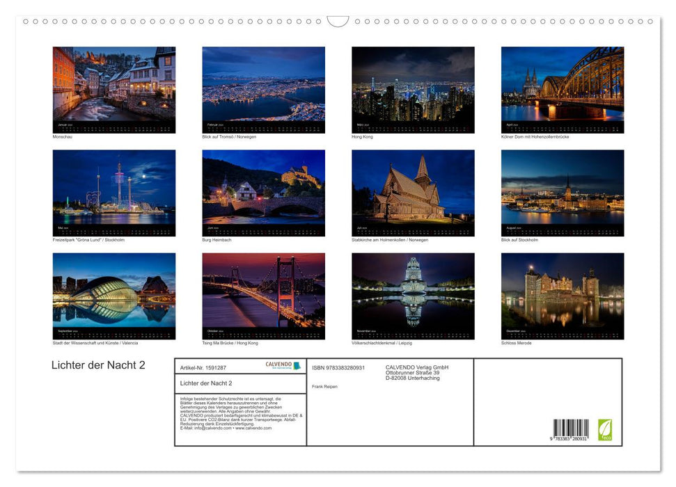 Nocturnal cities (CALVENDO wall calendar 2024) 