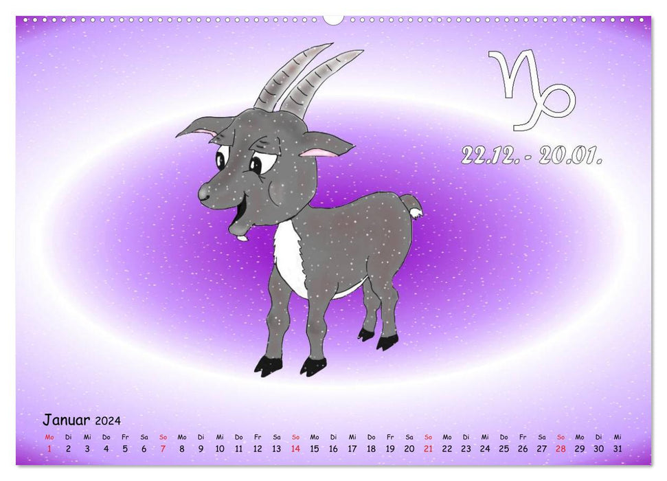 Quand les signes du zodiaque étaient encore des enfants (Calendrier mural CALVENDO Premium 2024) 
