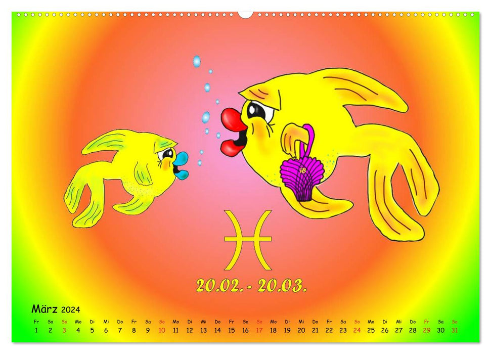 Quand les signes du zodiaque étaient encore des enfants (Calendrier mural CALVENDO Premium 2024) 