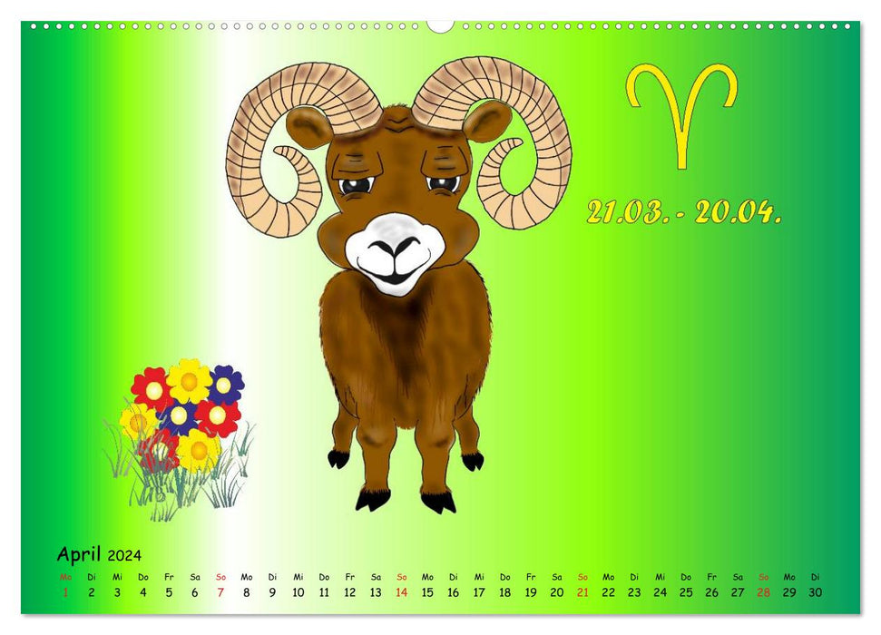 When the zodiac signs were still children (CALVENDO Premium Wall Calendar 2024) 