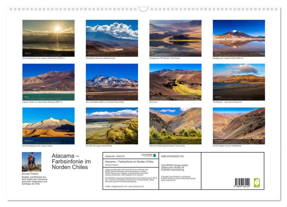 Atacama – Farbsinfonie im Norden Chiles (CALVENDO Wandkalender 2024)