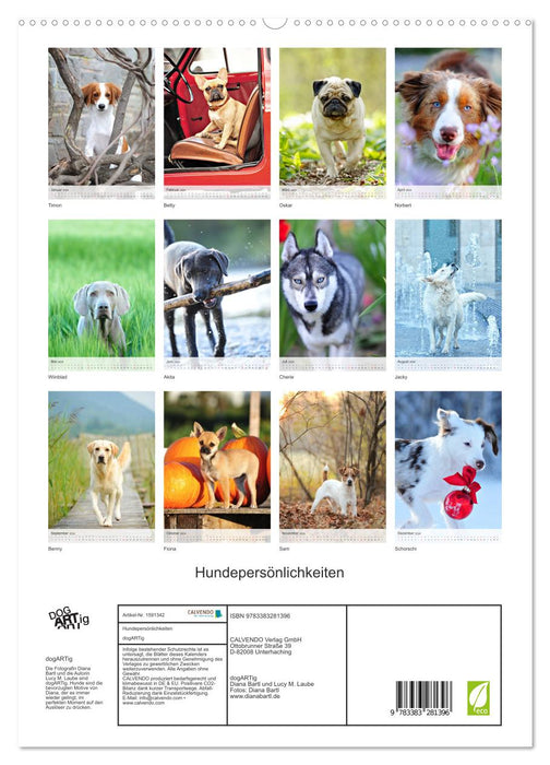 Personnalités canines (Calendrier mural CALVENDO Premium 2024) 