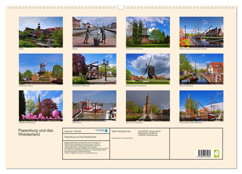 Papenburg und das Rheiderland (CALVENDO Wandkalender 2024)