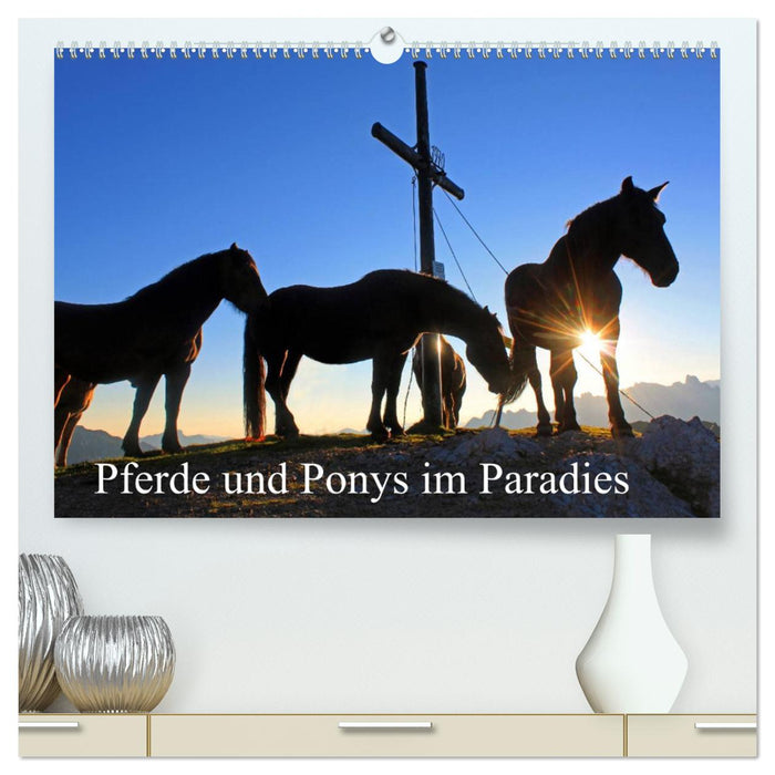 Chevaux et poneys au paradis (Calendrier mural CALVENDO Premium 2024) 