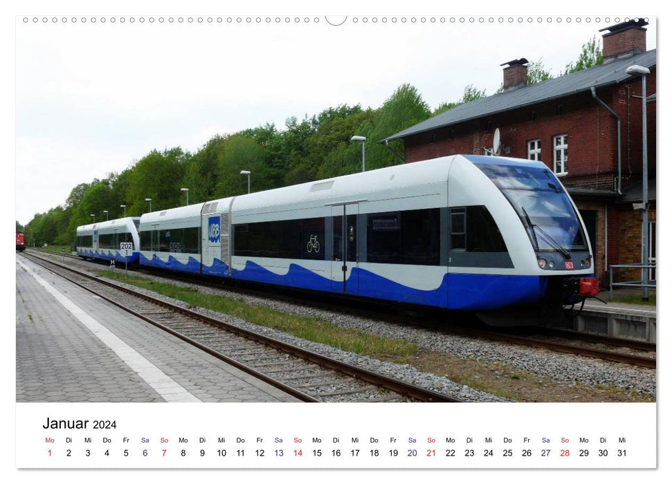 Eisenbahnen auf Usedom (CALVENDO Premium Wandkalender 2024)