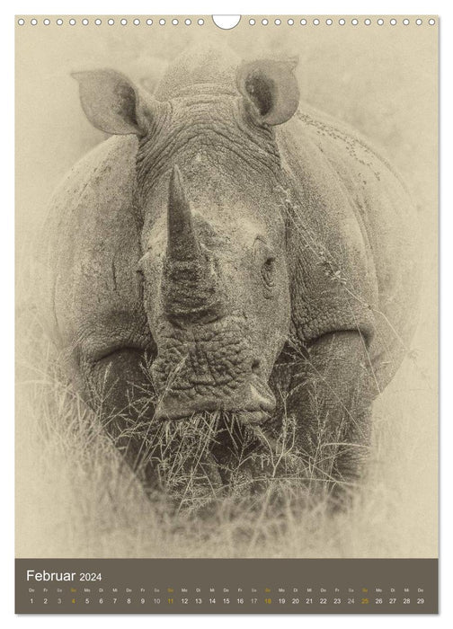 Africa's wildlife - sepia style (CALVENDO wall calendar 2024) 