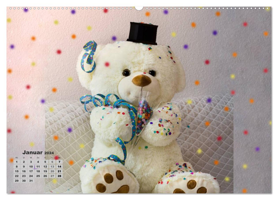 Teddys, on regarde les calendriers ? (Calendrier mural CALVENDO Premium 2024) 