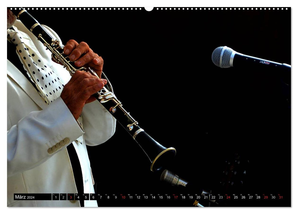 Images sonores du jazz (Calendrier mural CALVENDO Premium 2024) 