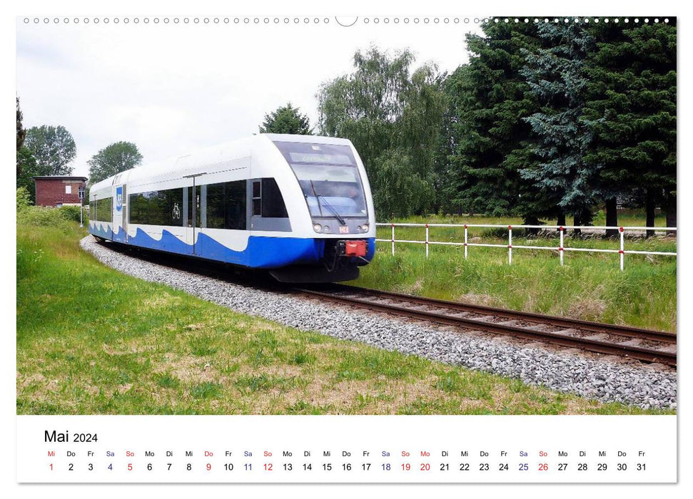 Eisenbahnen auf Usedom (CALVENDO Wandkalender 2024)