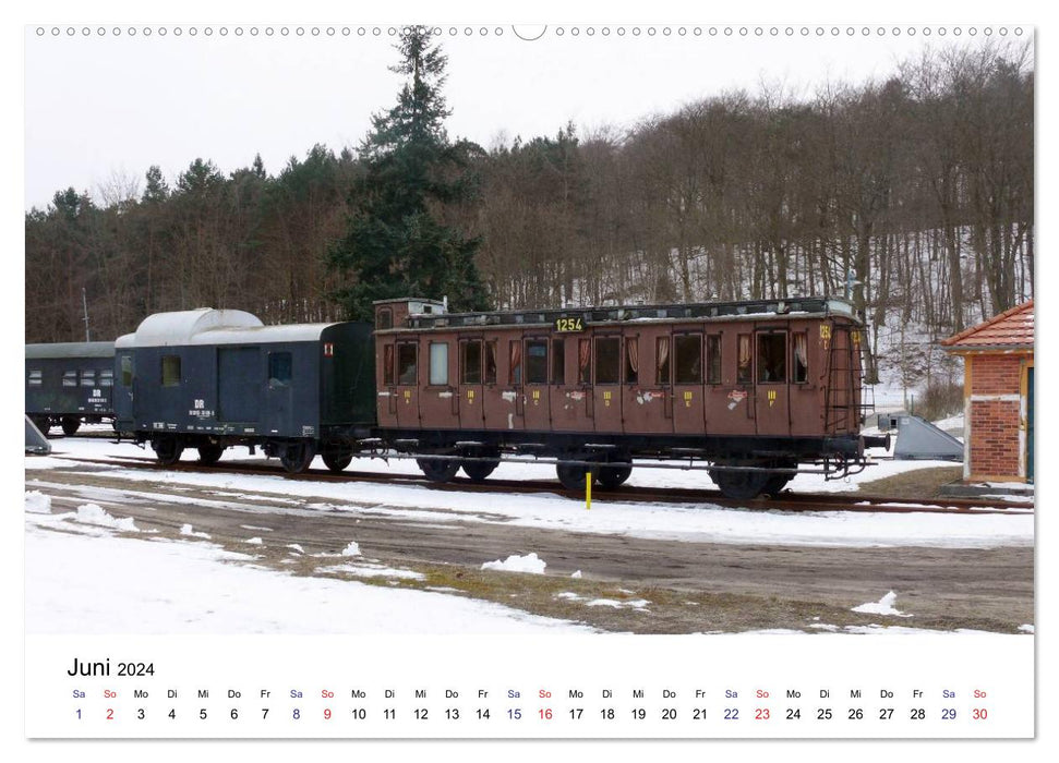 Eisenbahnen auf Usedom (CALVENDO Wandkalender 2024)