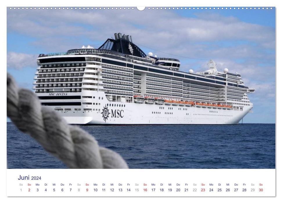 Giants of the Seas - Cruise Ships (CALVENDO Wall Calendar 2024) 