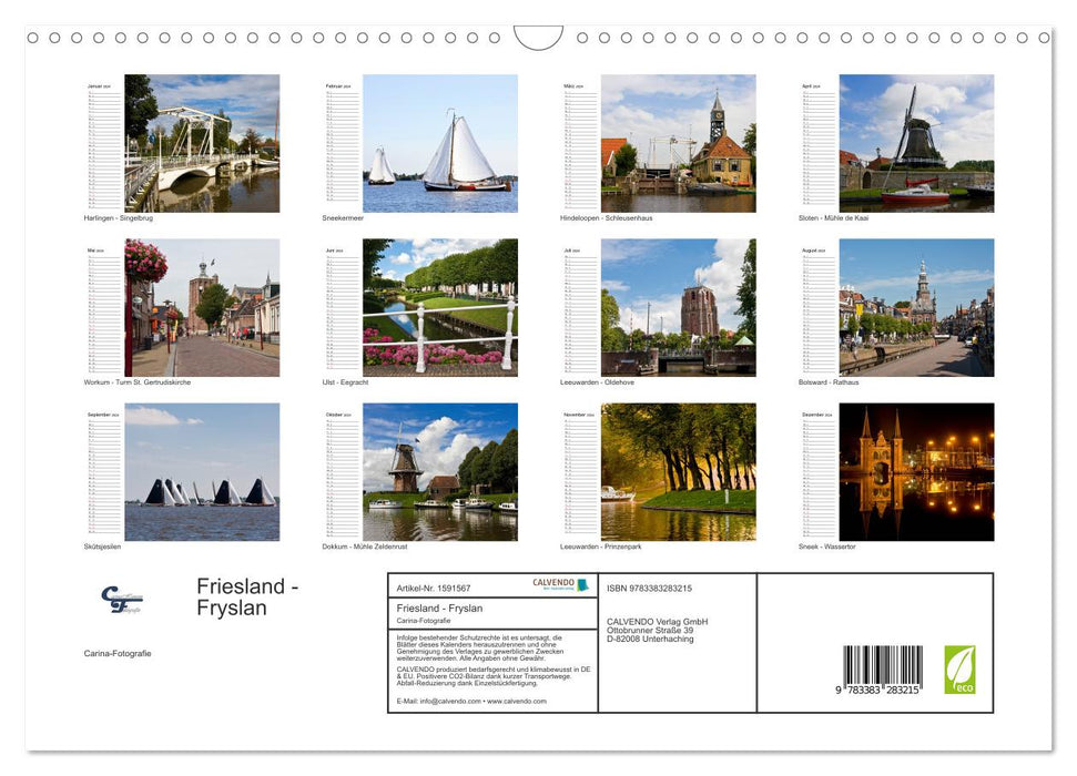 Friesland - Fryslan (CALVENDO Wandkalender 2024)