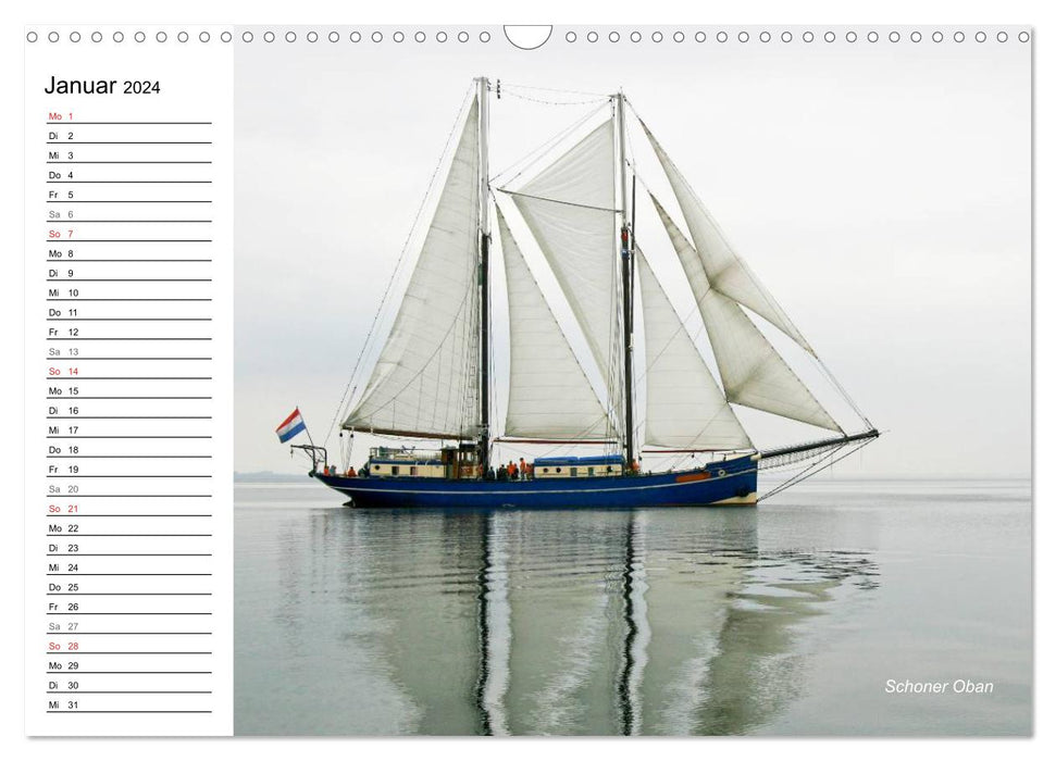 Navires traditionnels sur la mer Baltique (calendrier mural CALVENDO 2024) 