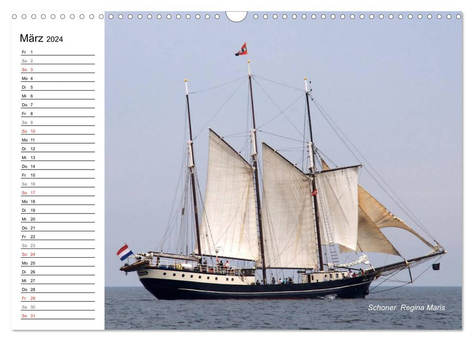 Navires traditionnels sur la mer Baltique (calendrier mural CALVENDO 2024) 