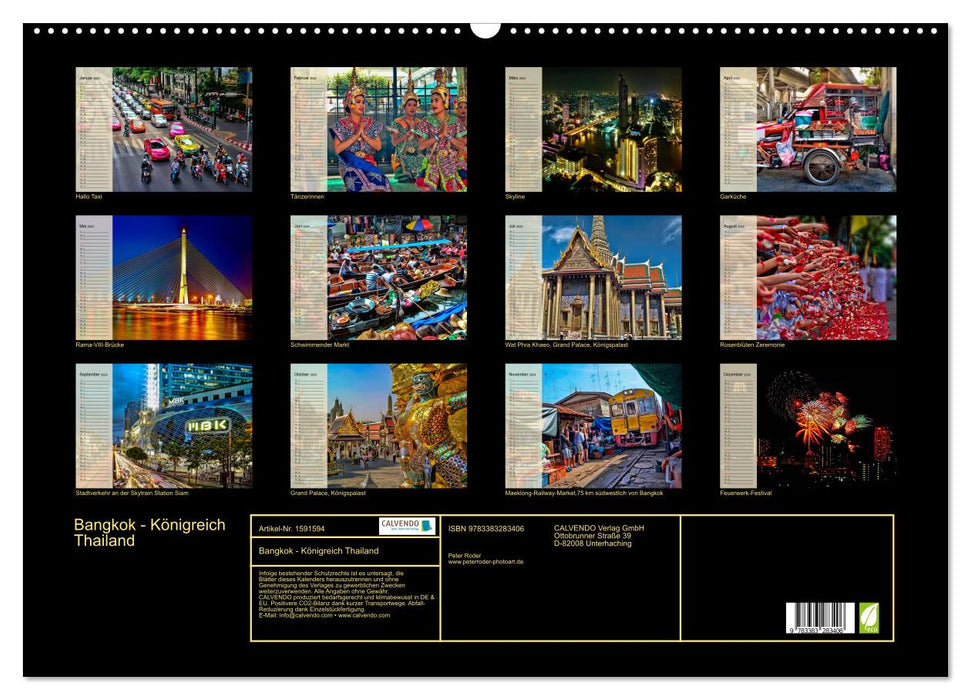 Bangkok - Königreich Thailand (CALVENDO Wandkalender 2024)