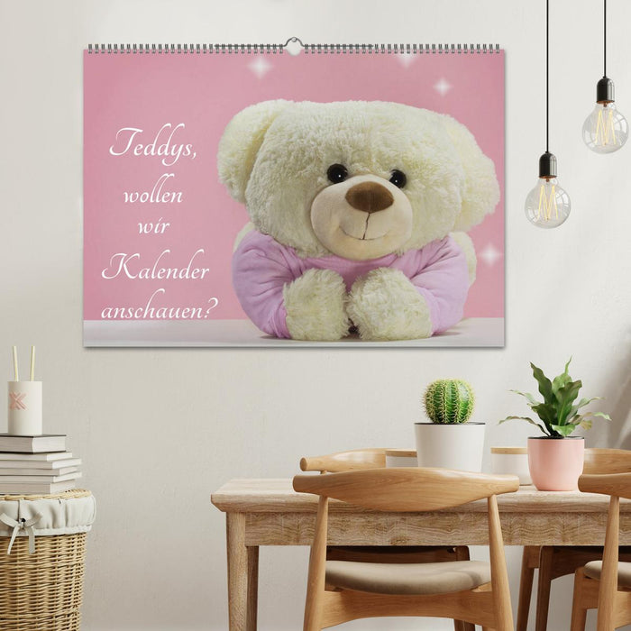 Teddys, on regarde les calendriers ? (Calendrier mural CALVENDO 2024) 