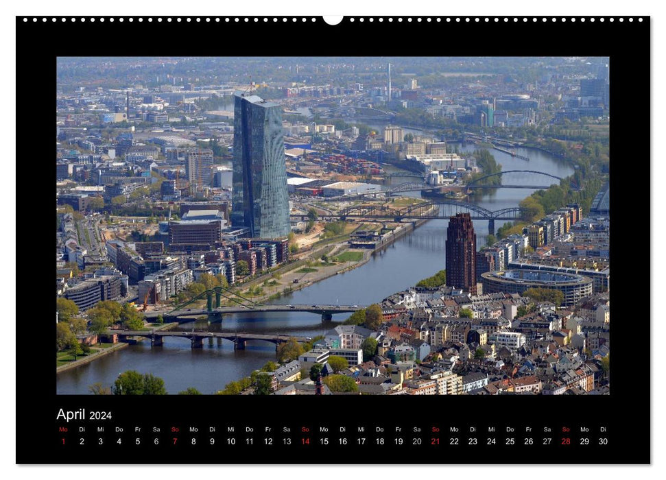 über den Dächern von FRANKFURT (CALVENDO Wandkalender 2024)