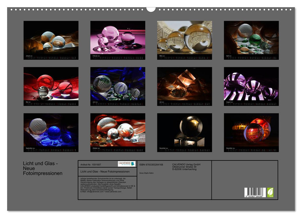 Licht und Glas - Neue Fotoimpressionen (CALVENDO Wandkalender 2024)