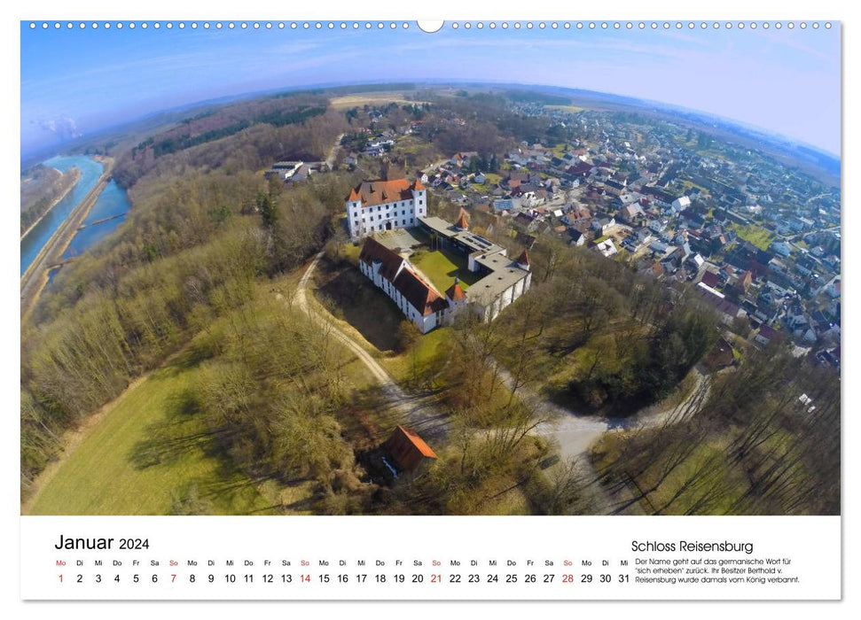Châteaux d'Allemagne – Le Sud vu d'en haut (Calvendo Premium Wall Calendar 2024) 